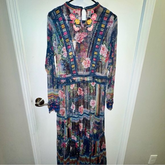 *SOLD* NWT Johnny Was Biya Dayana Mesh Embroidered Maxi Dress - Picture 5 of 12